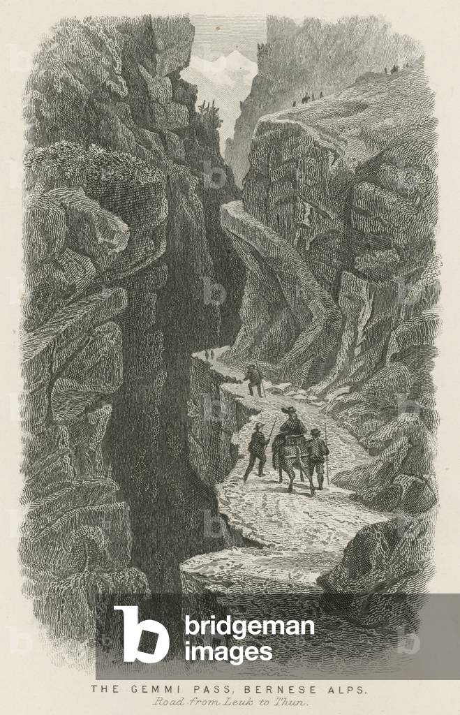 The Gemmi Pass, Bernese Alps (engraving)