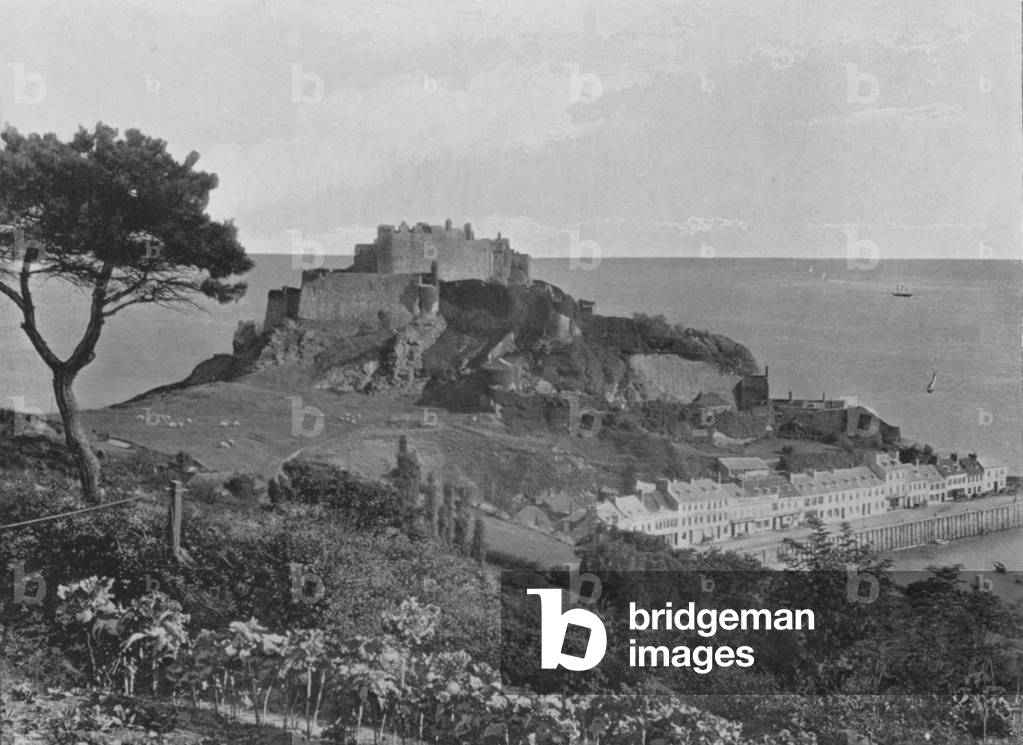 Mont Orgueil Castle, Jersey (b/w photo)