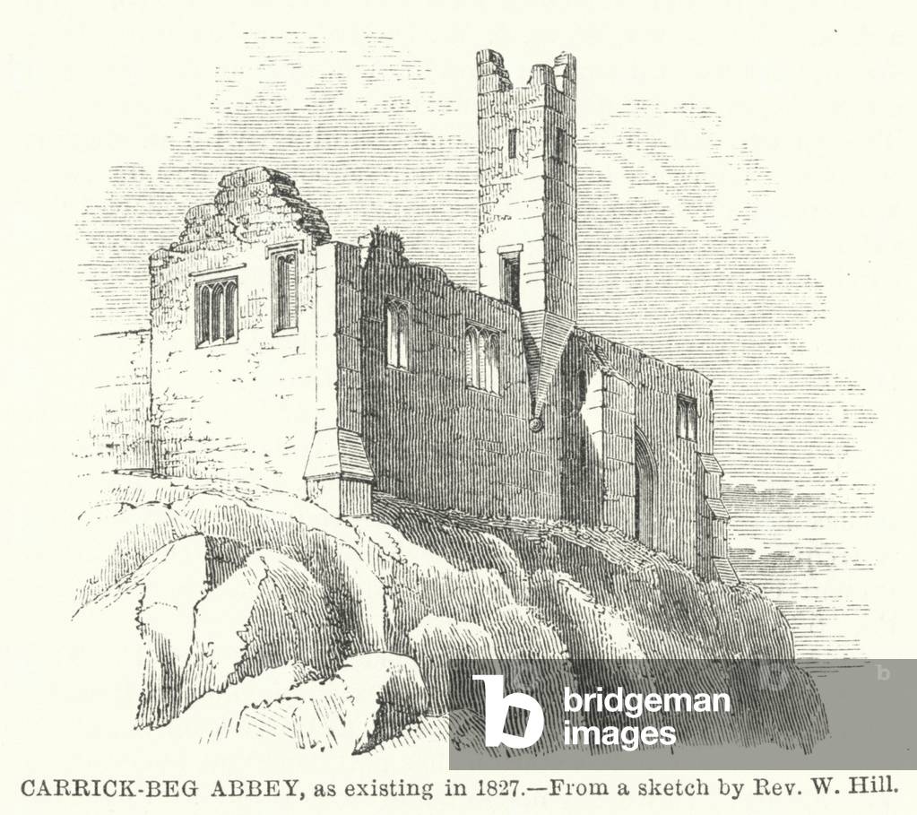 Carrick-beg Abbey, as existing in 1827 (engraving)
