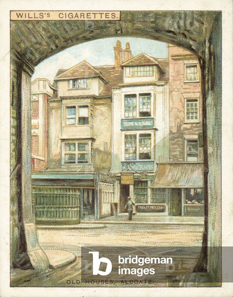 Old London, Old Houses, Aldgate (chromolitho)