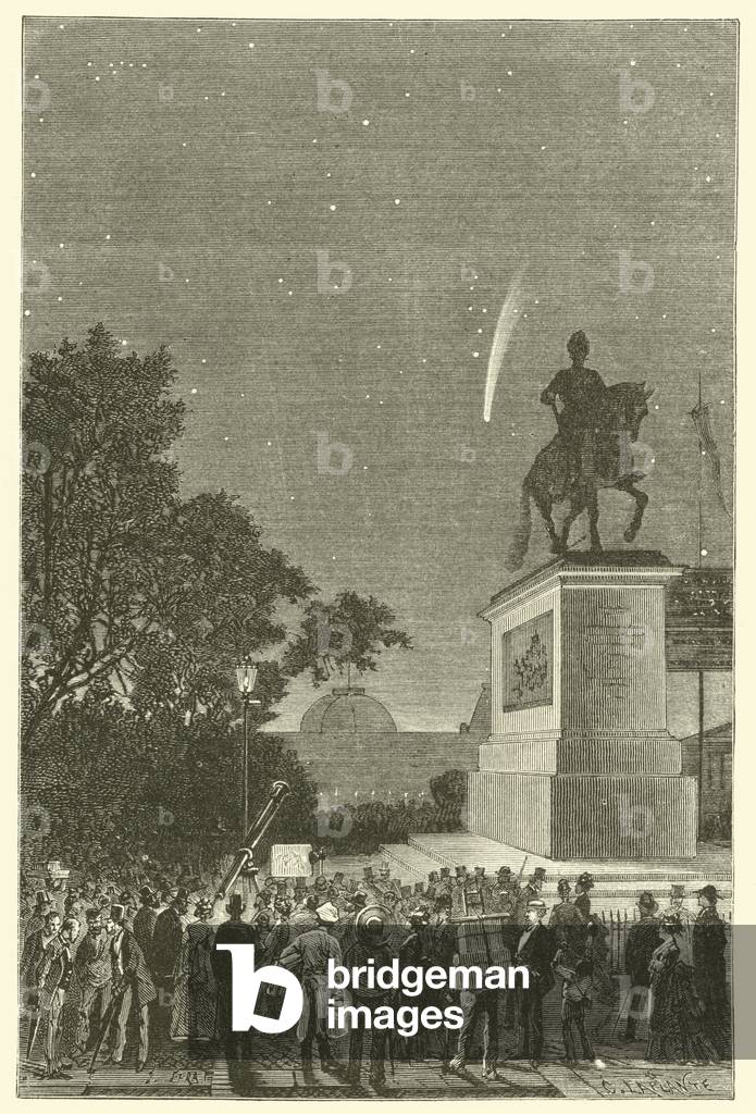 The comet of Coggia in 1874 (engraving)