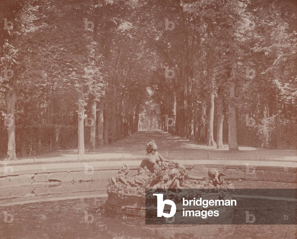 Basin of Flora, Versailles Park (b/w photo)