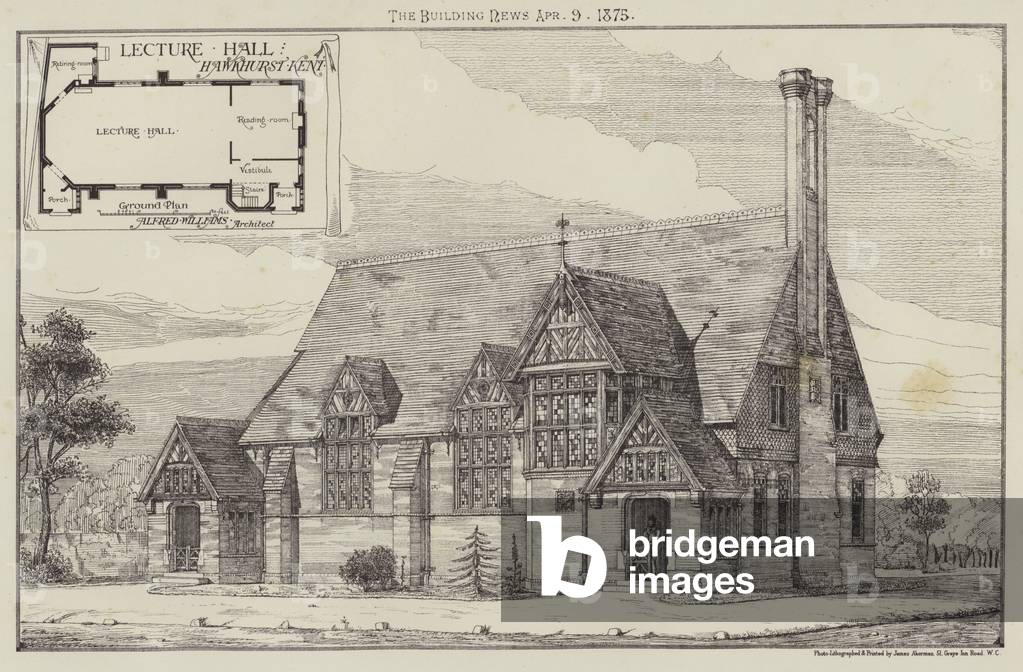 Lecture Hall, Hawkhurst, Kent (engraving)