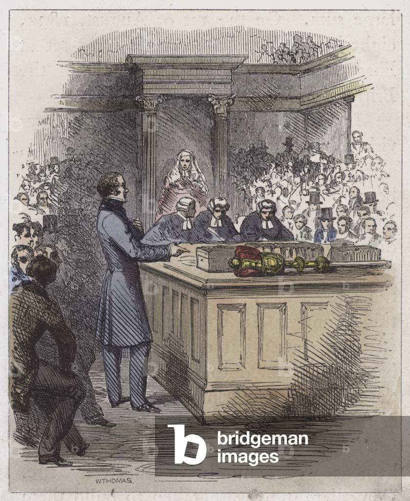 Lord John Russell in the House of Commons (coloured engraving)