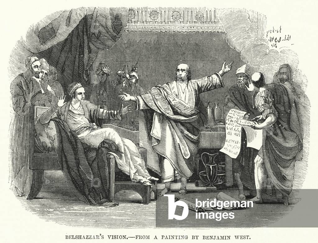 Belshazzar's Vision, from a painting by Benjamin West (engraving)