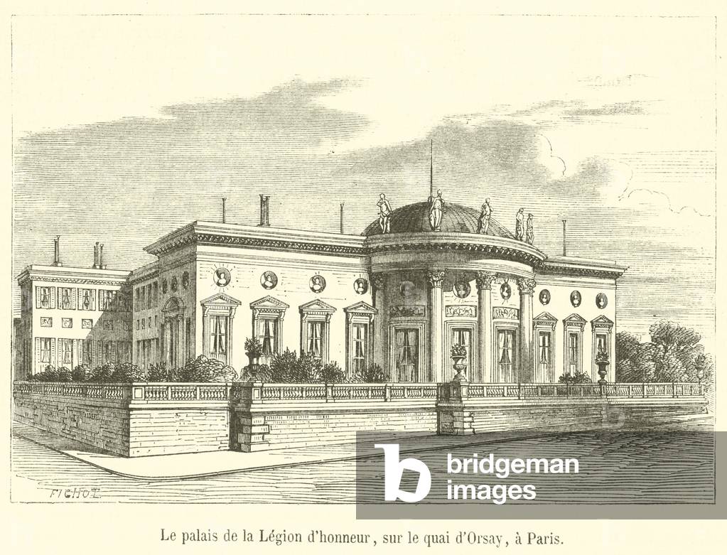 Le palais de la Legion d'honneur, sur le quai d'Orsay, a Paris (engraving)