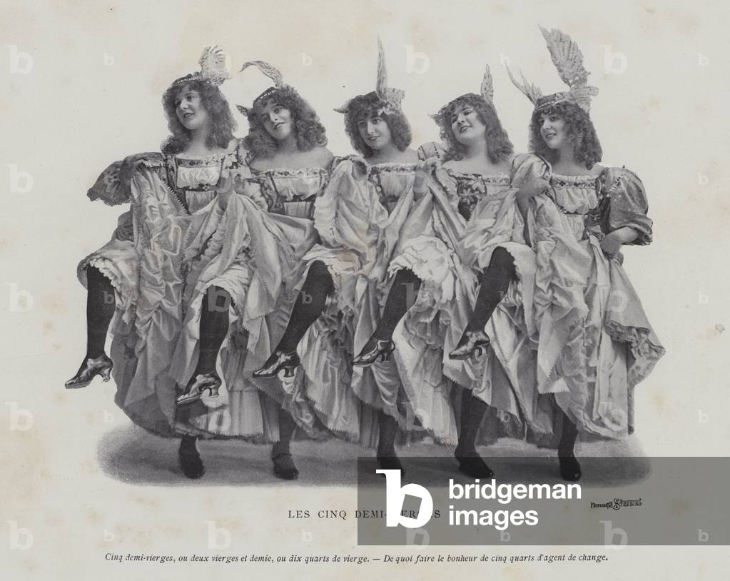 Les cinq demi-vierges. French dance troupe (b/w photo)