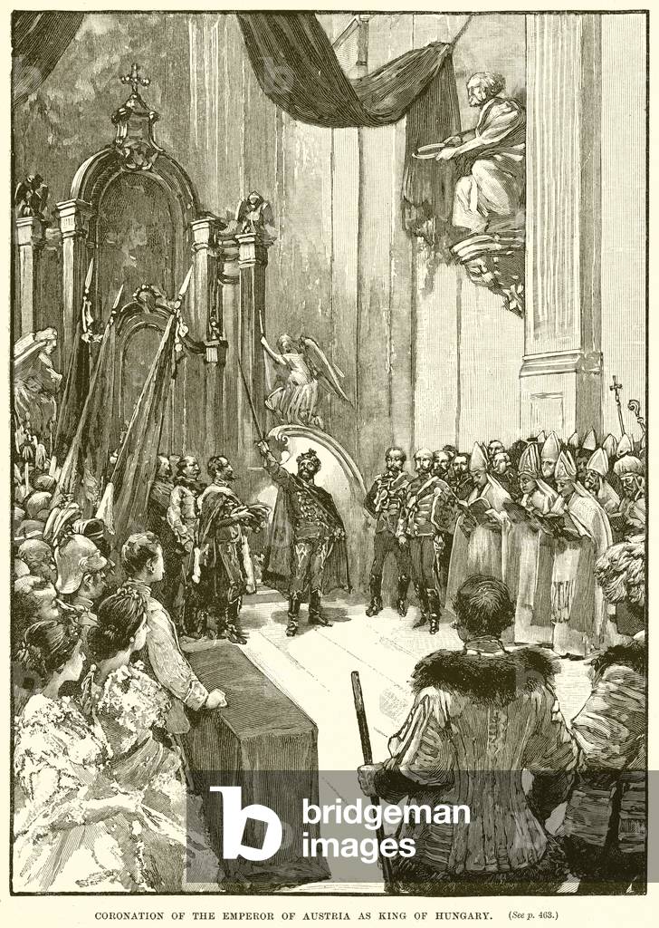 Coronation of the Emperor of Austria as King of Hungary (engraving)