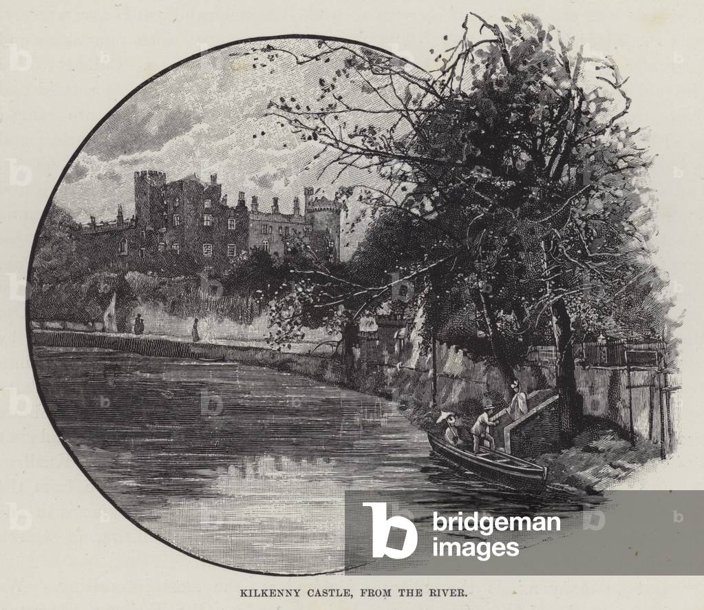 Kilkenny Castle, from the River (litho)