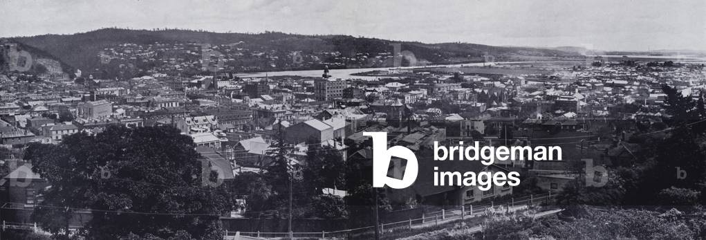 Panorama of Launceston from Welman Street (b/w photo)