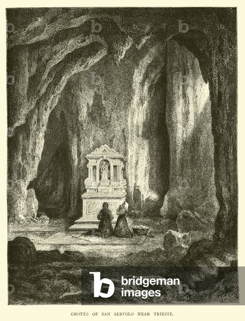 Grotto of San Servolo near Trieste (engraving)