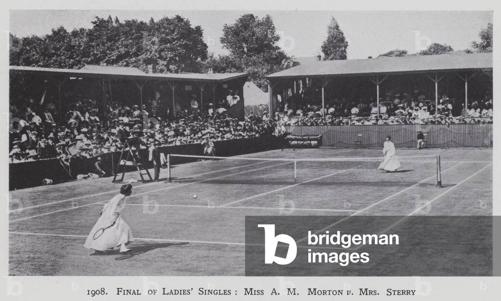 1908, Final of Ladies' Singles, Miss A M Morton v Mrs Sterry (b/w photo)