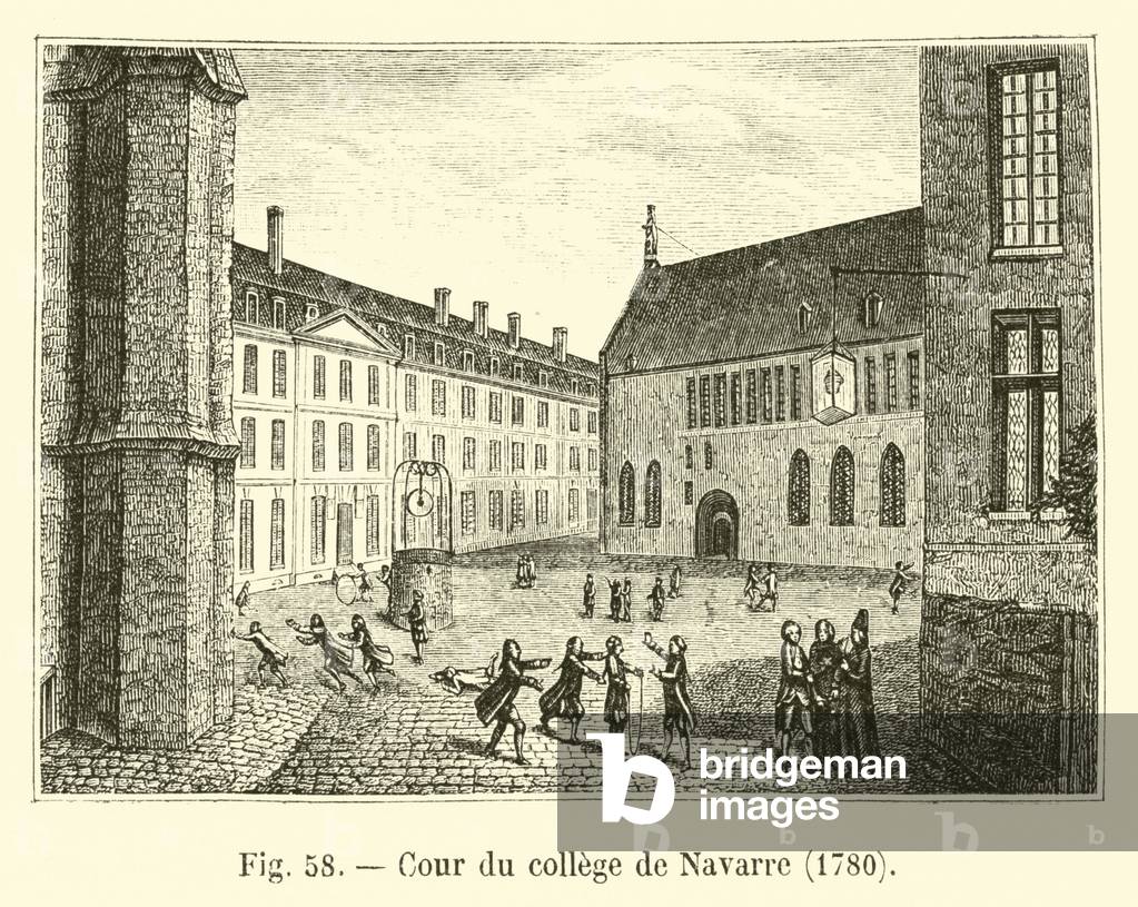 Cour du college de Navarre, 1780 (engraving)