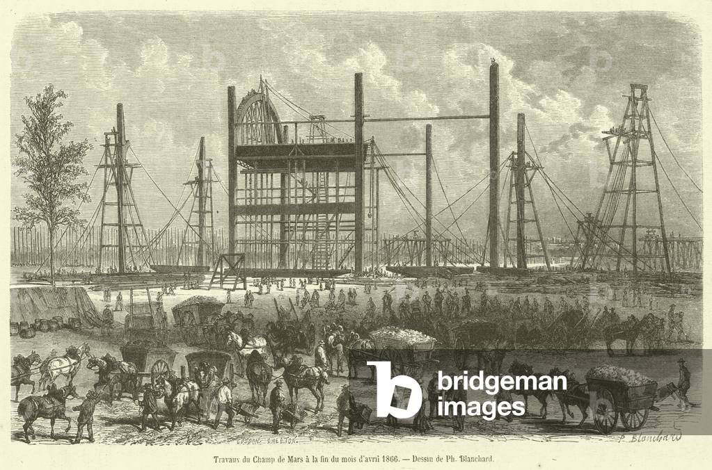 Travaux du Champ de Mars a la fin du mois d'avril 1866 (engraving)