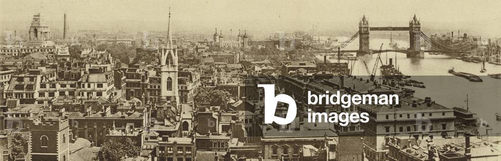View of London to the east from the summit of the Monument (b/w photo)