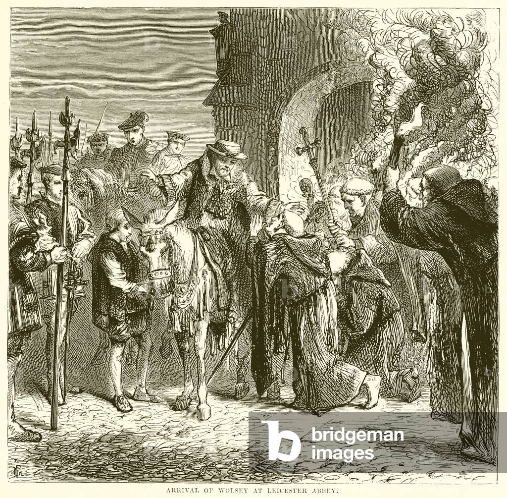 Arrival of Wolsey at Leicester Abbey (engraving)