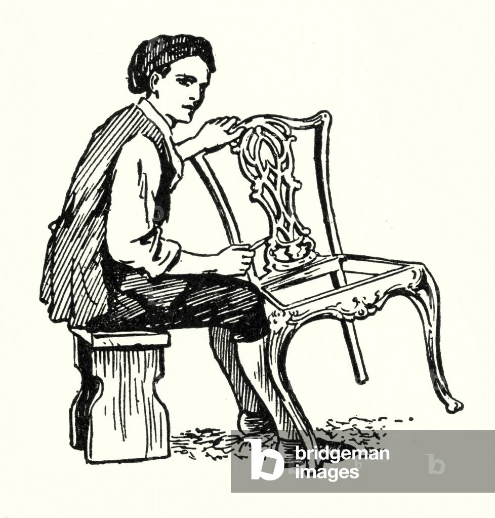 Thomas Chippendale at work, c.1934 (litho)