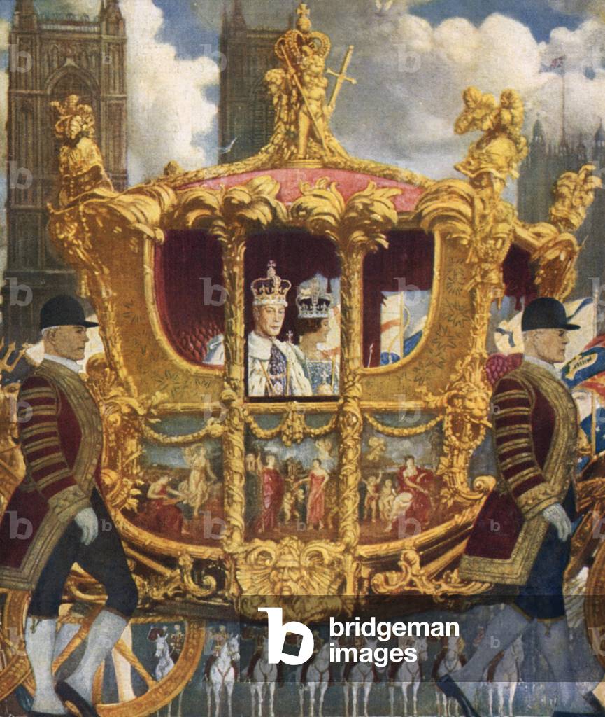 Coronation of King George VI (colour litho)