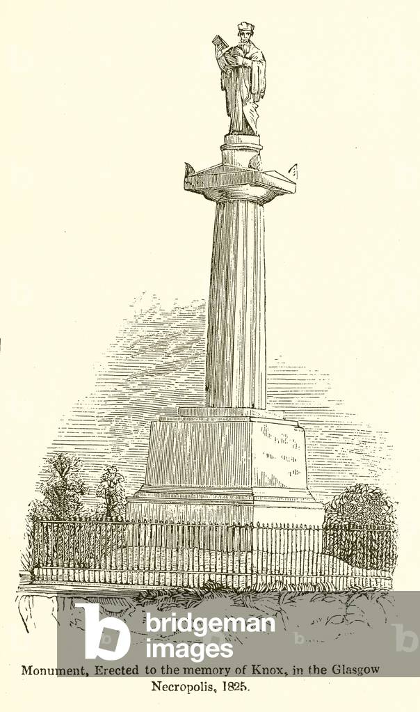 Monument, Erected to the Memory of Knox, in the Glasgow Necropolis, 1825 (engraving)