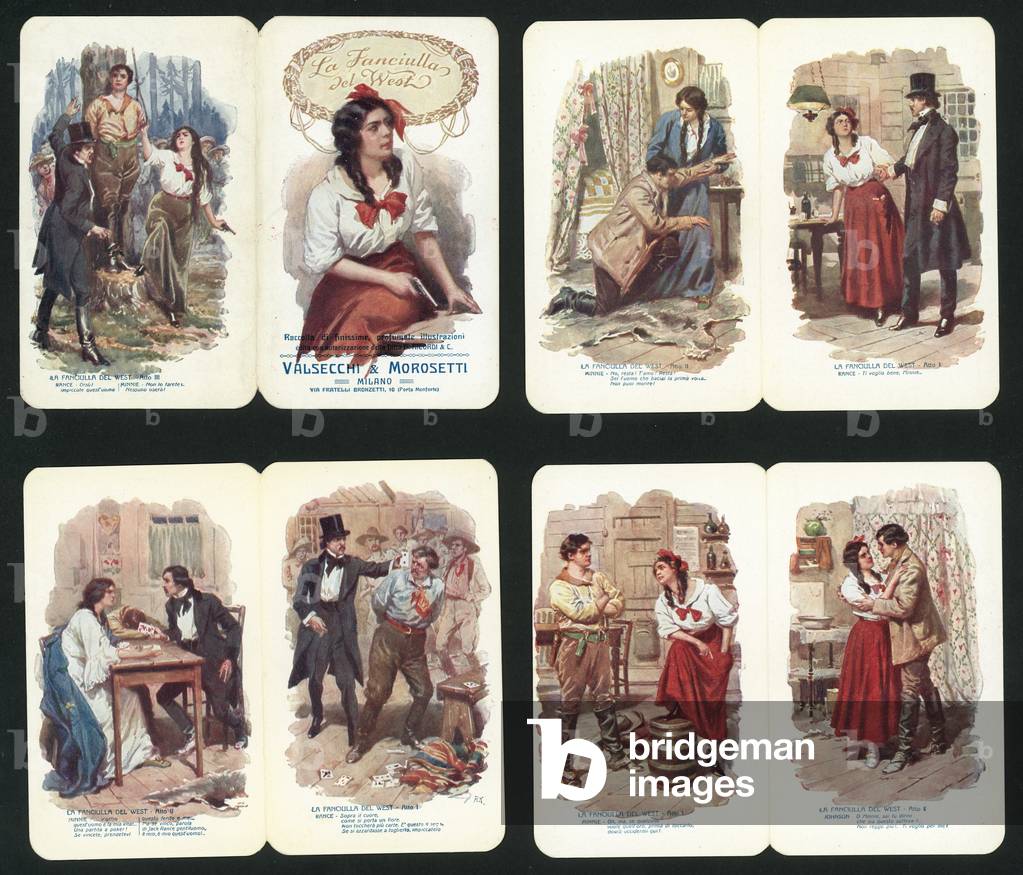 Illustration for Puccinis La Fanciulla del West (colour litho)
