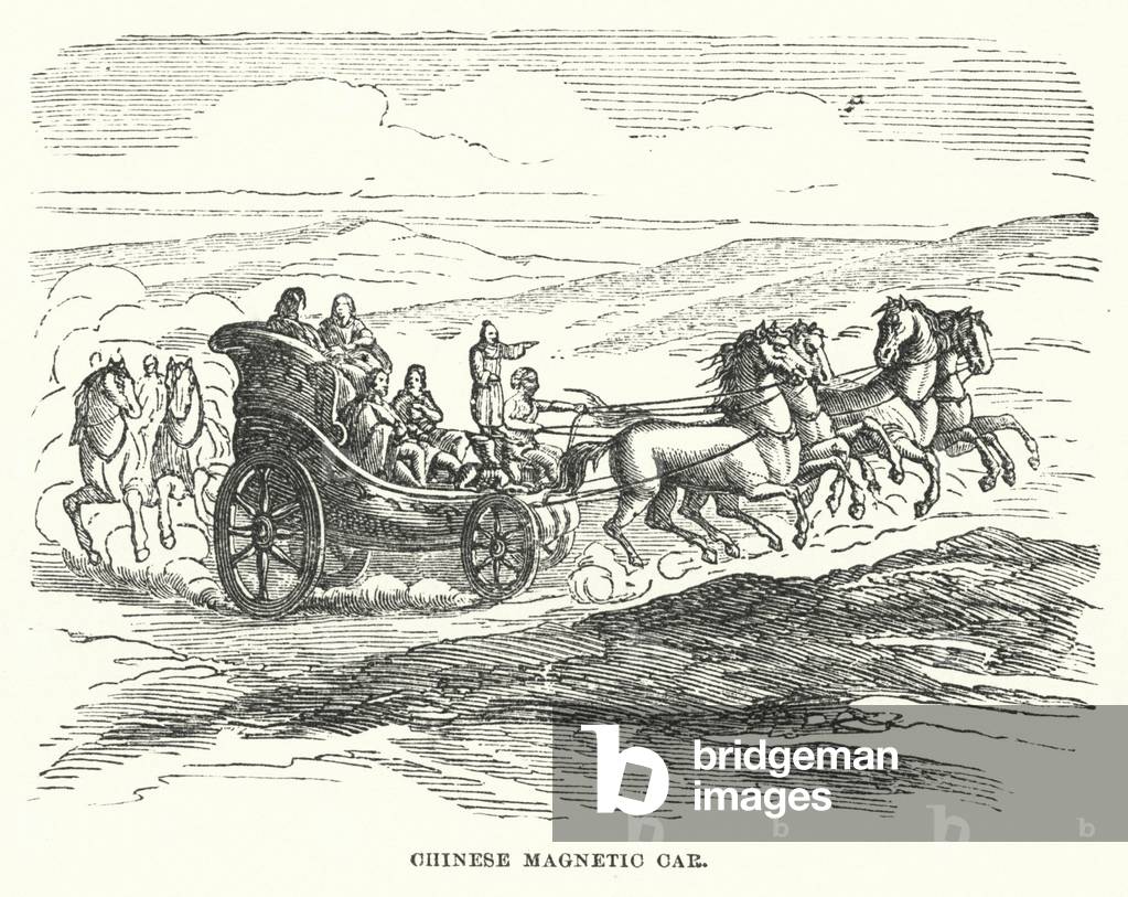 Chinese magnetic car (engraving)
