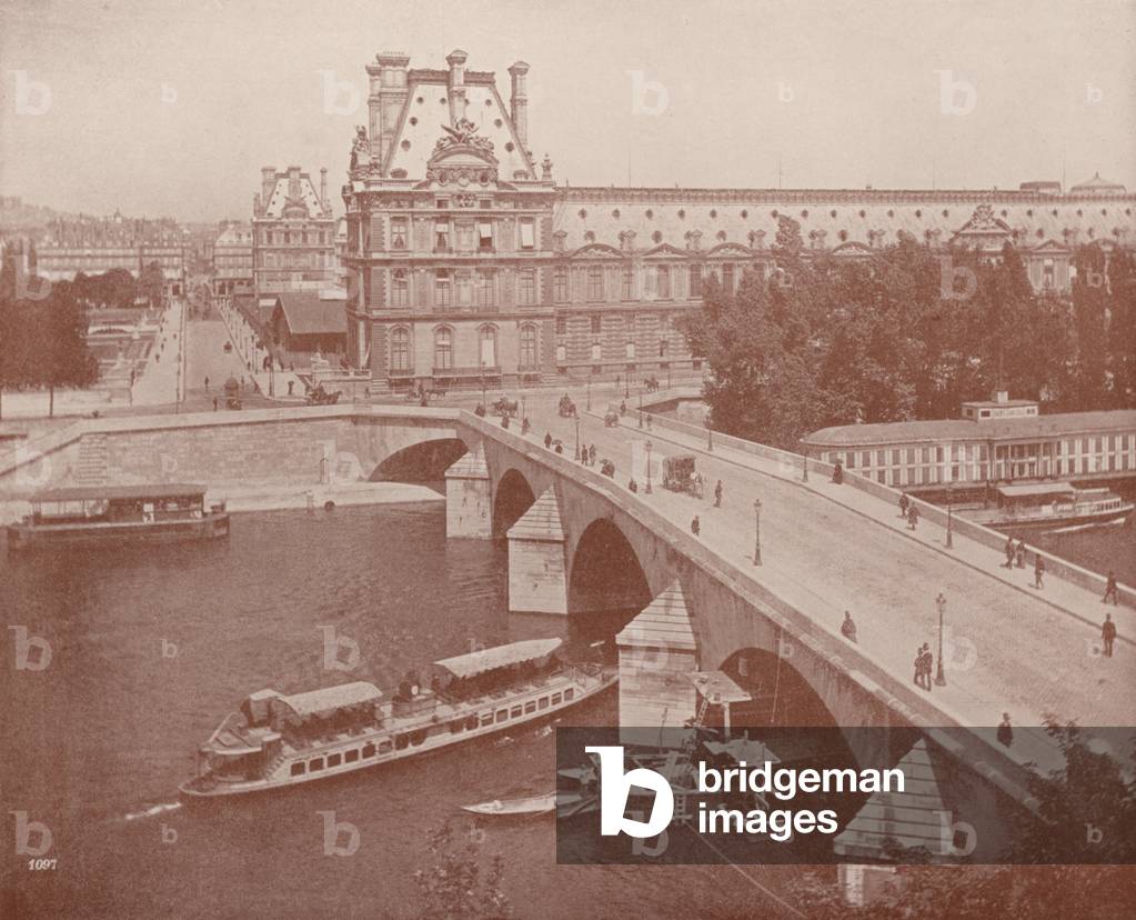 Paris: The Pont Royal and Louvre (b/w photo)