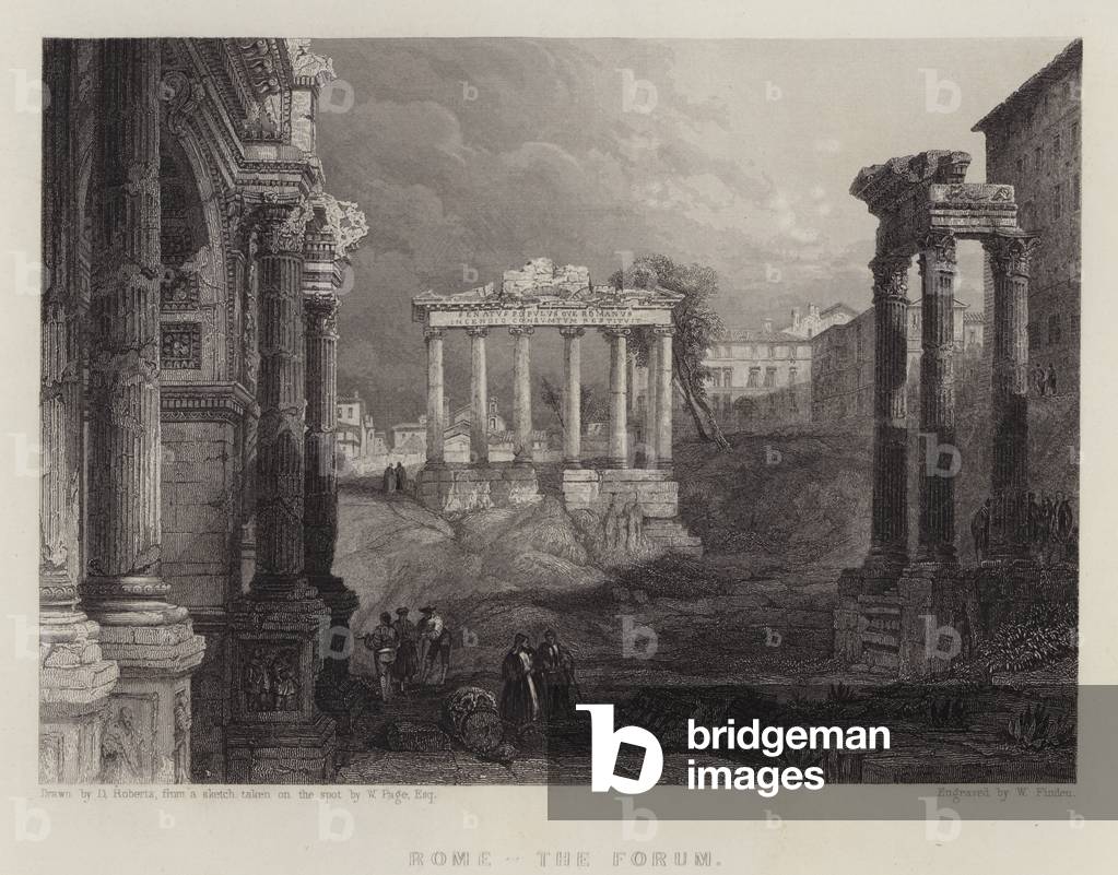 Rome, the Forum (colour litho)