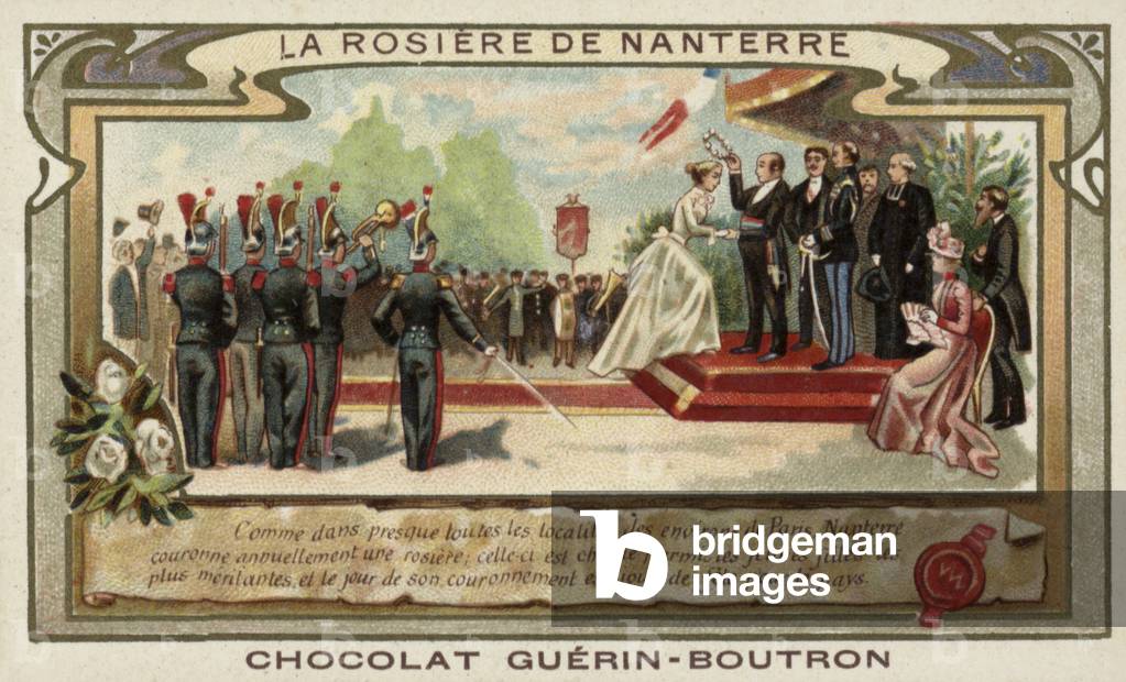Coronation of the Rosiere of Nanterre, France (chromolitho)