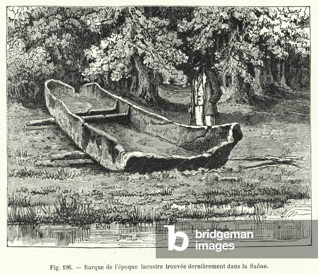 Braque de l'epoque lacustre trouvee dernierement dans la Saone (engraving)