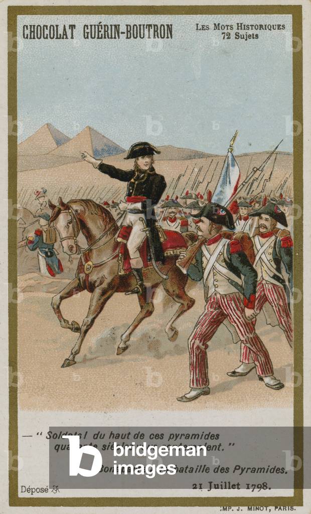 Chocolat Guerin-Boutron trade card, Historic Words series (chromolitho)