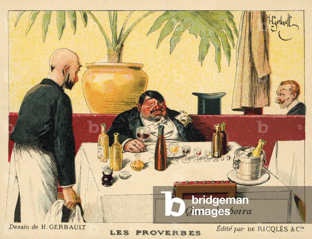 He who has drunk will drink (chromolitho)