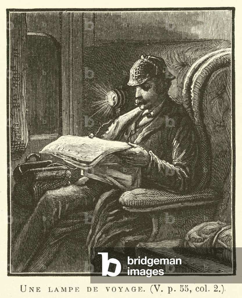 Une lampe de voyage (engraving)