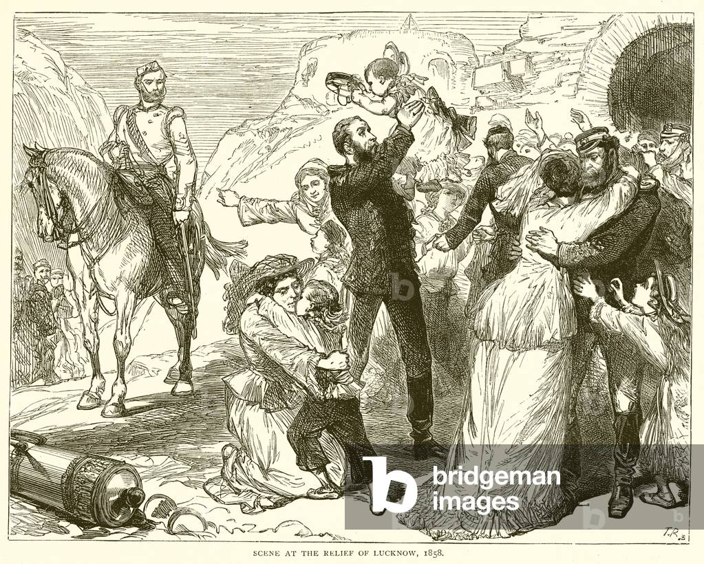 Scene at the Relief of Lucknow, 1858 (engraving)