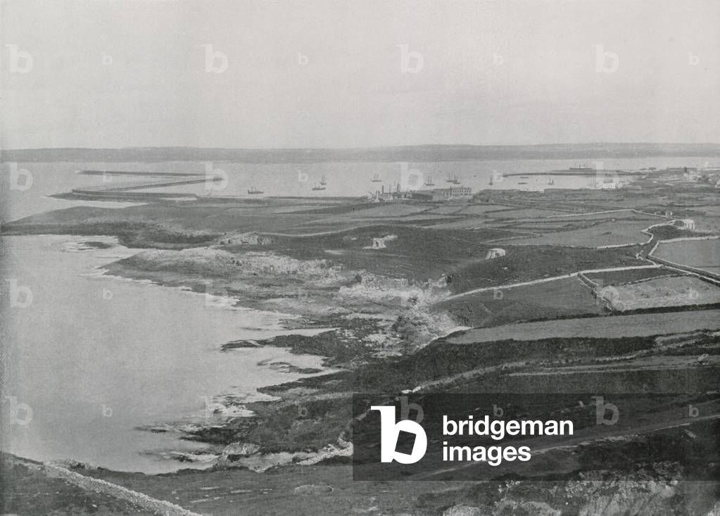 Holyhead, the Breakwater (b/w photo)