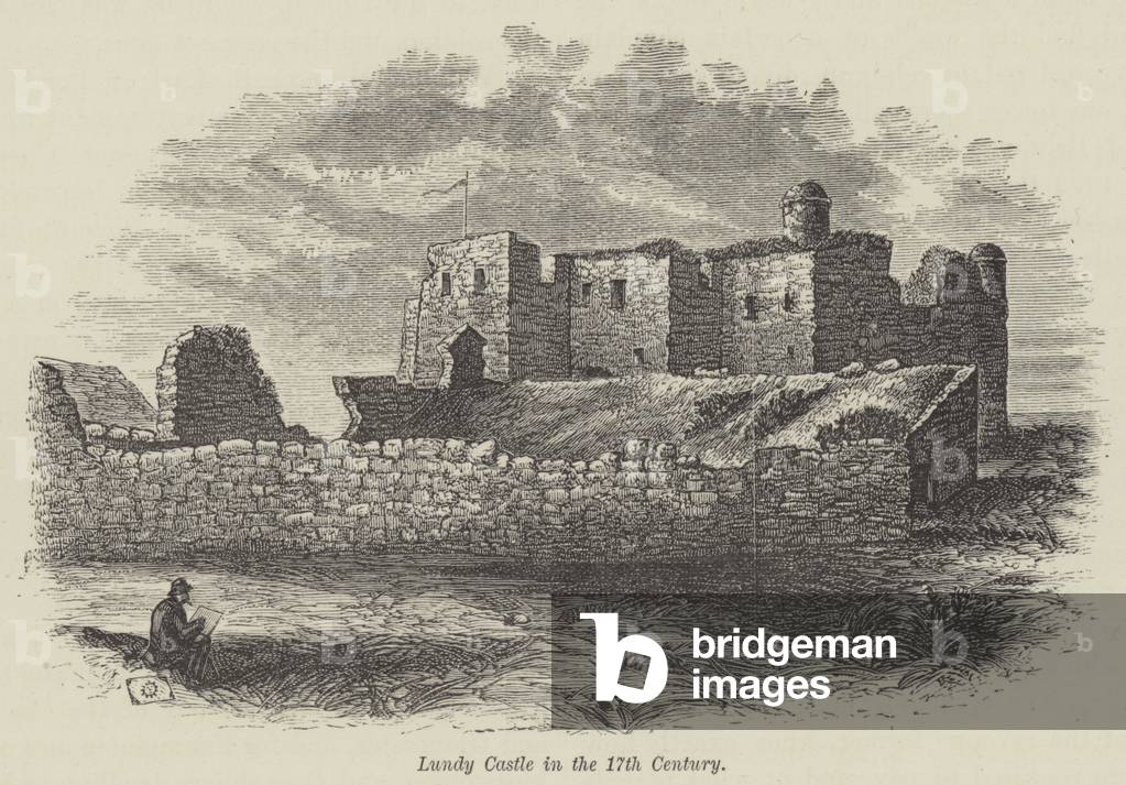 Lundy Castle in the 17th Century (engraving)