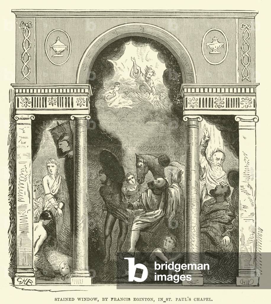 Stained window, by Francis Eginton, in St Paul's chapel (engraving)