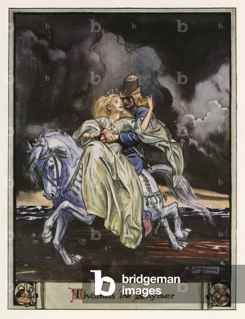 Thomas the Rhymer (colour litho)