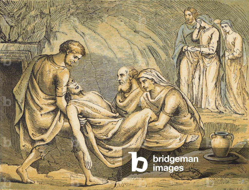 The Burial of Jesus (coloured engraving)