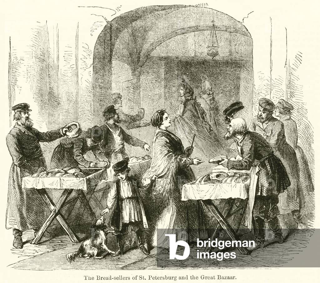 The Bread-sellers of St Petersburg and the Great Bazaar (engraving)
