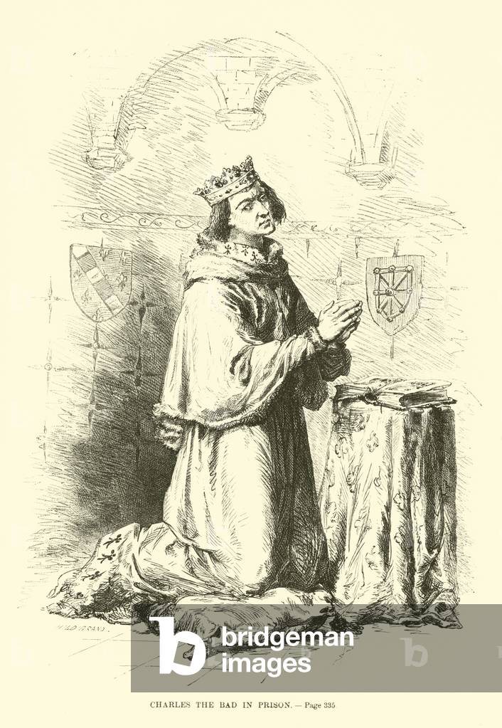 Charles the Bad in prison (engraving)
