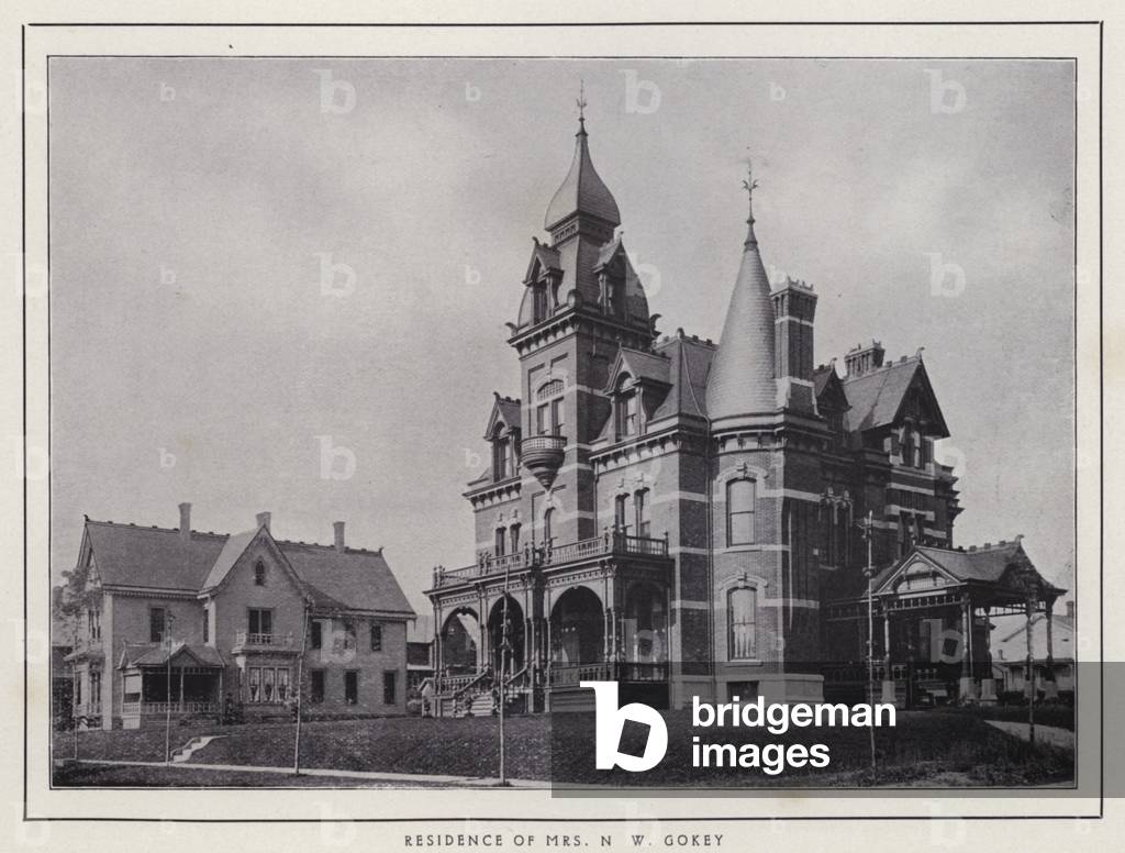 Jamestown, NY: Residence of Mrs N W Gokey (b/w photo)