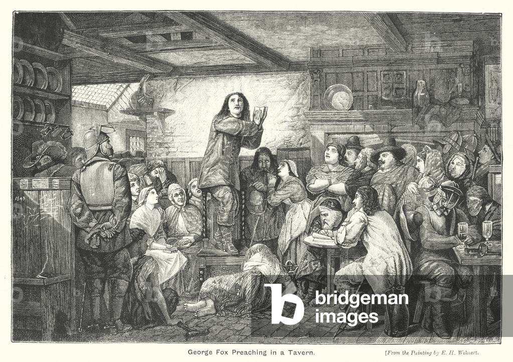George Fox Preaching in a Tavern (engraving)