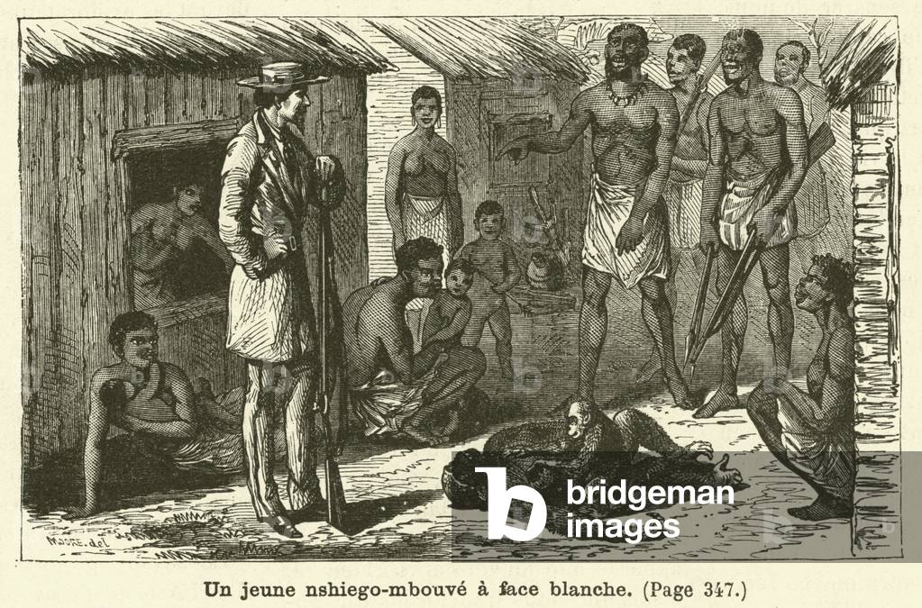Un jeune nshiego-mbouve a face blanche (engraving)