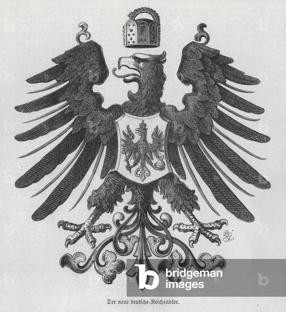 Imperial eagle, new emblem of Germany (engraving)