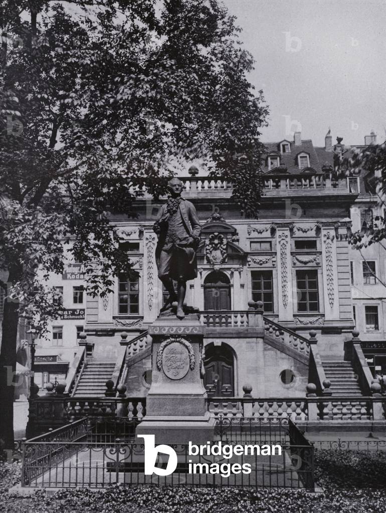 Leipzig: Goethe-Denkmal Auf Dem Naschmarkt (b/w photo)