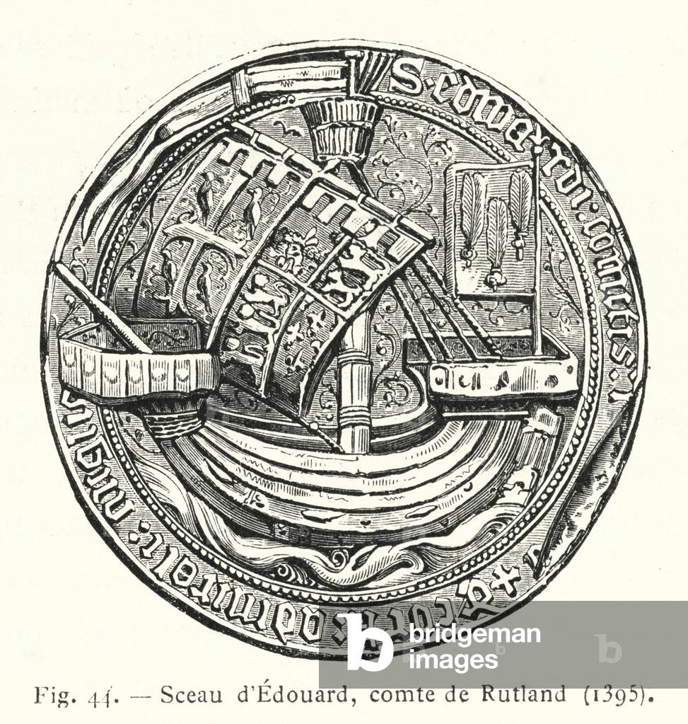 Sceau d'Edouard, comte de Rutland, 1395 (engraving)