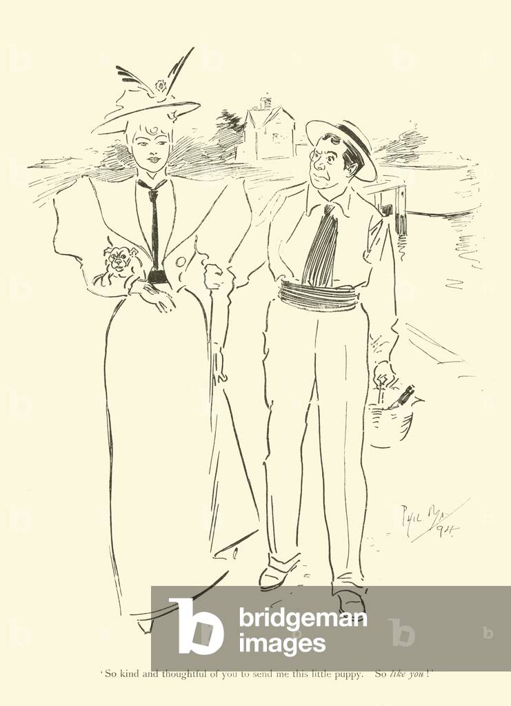 Cartoon by Phil May, from the 1890s (litho)