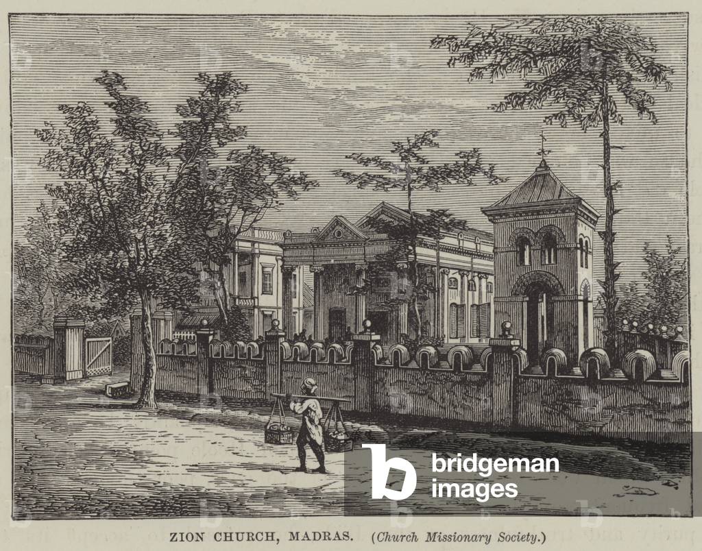 Zion Church, Madras, (Church Missionary Society) (engraving)