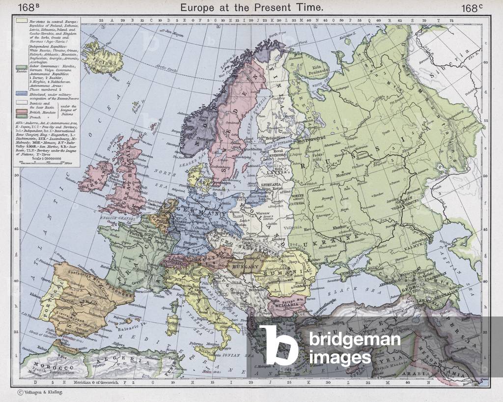 Europe at the Present Time (colour litho)