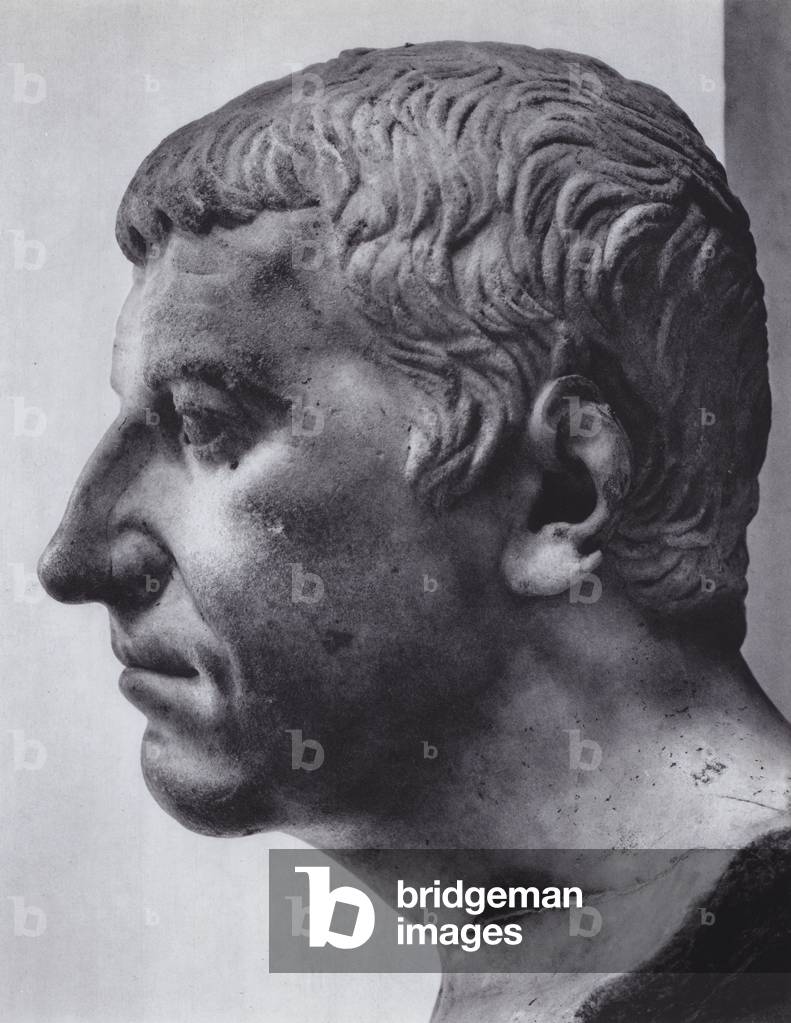 Roman Portraits: Male Portrait Head (b/w photo)